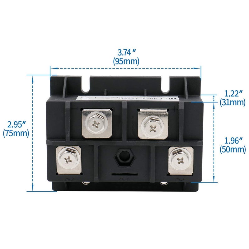 Baomain Single Phase Diode Bridge Rectifier MDQ-200A, 200A 1600V, 4 Terminal Full Wave Diode Module with Heat Sinks Aluminum - Image 4